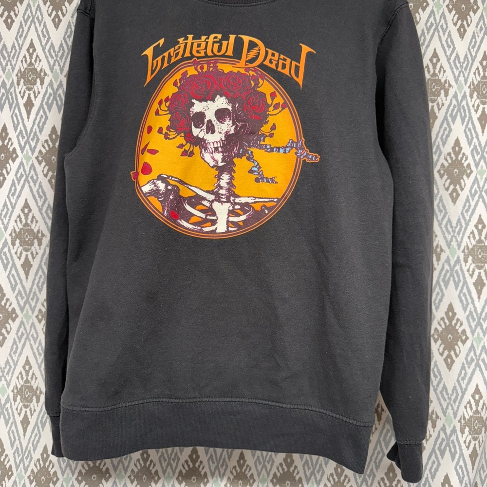 Grateful Dead Black Crewneck Sweater with Vibrant Graphic